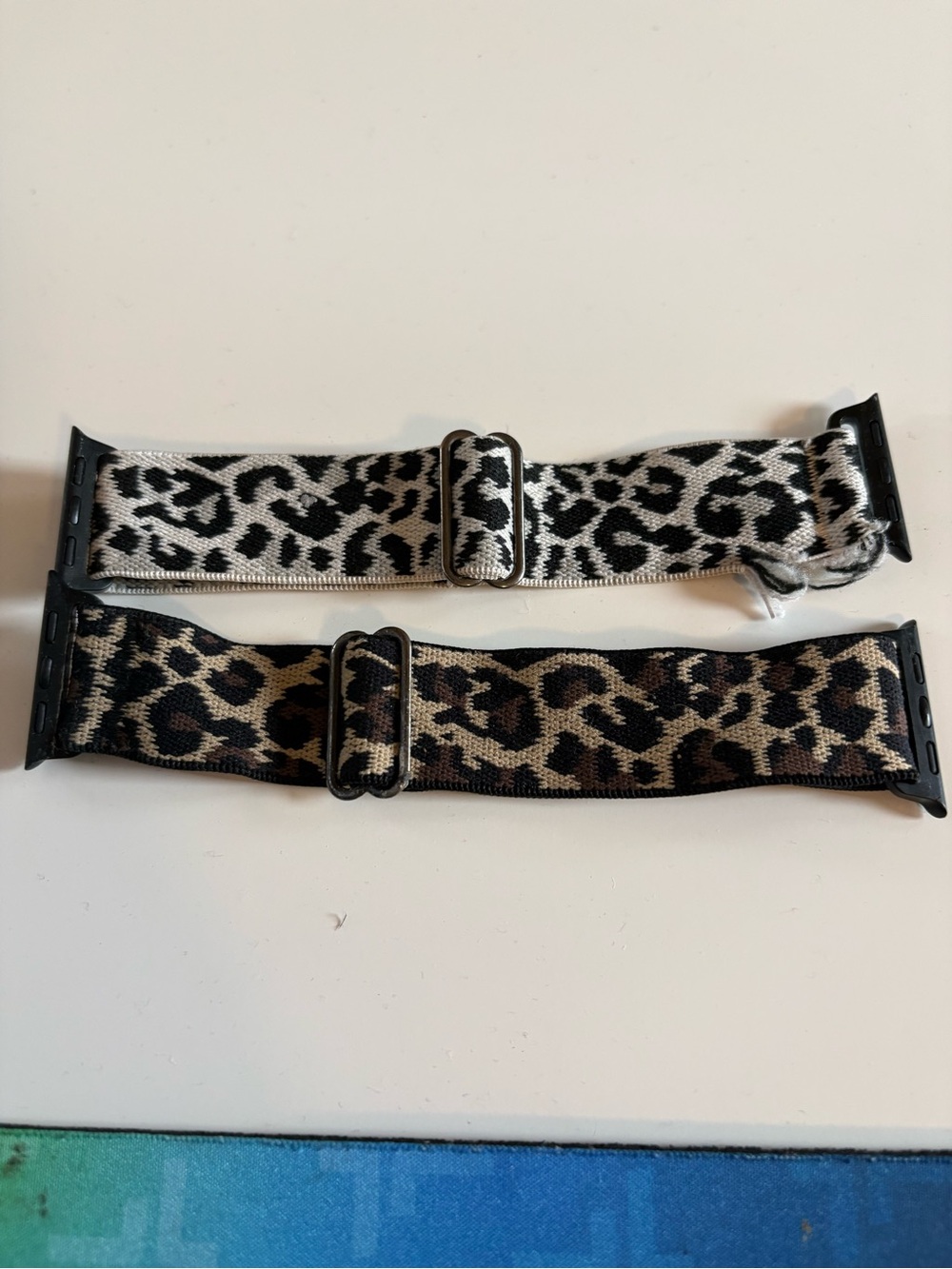 Leopard Print Stretch Apple Watch Bands - Black & Brown